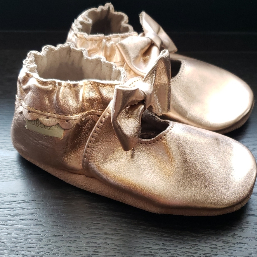 Robeez Rose Gold Moccasins